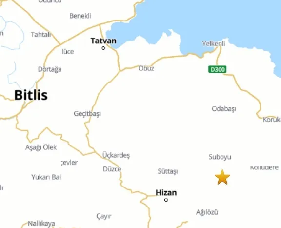 TATVAN’DA 4.5 BÜYÜKLÜĞÜNDE DEPREM