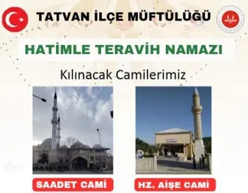 Tatvan’da Hatimle Teravih Namazı Kılınacak,  Tüm Camilerde Mukabele Okunacak