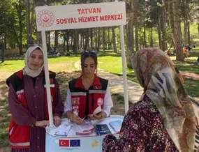 Tatvan Millet Bahçesi’nde Sosyal  Hizmet Tanıtım Standı Kuruldu