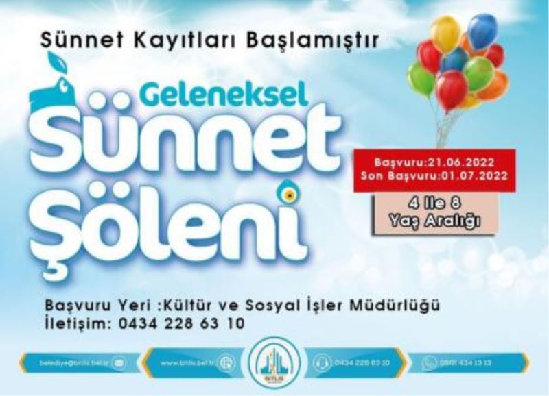 Bitlis Belediyesi Geleneksel Sünnet Kayıtları Başladı